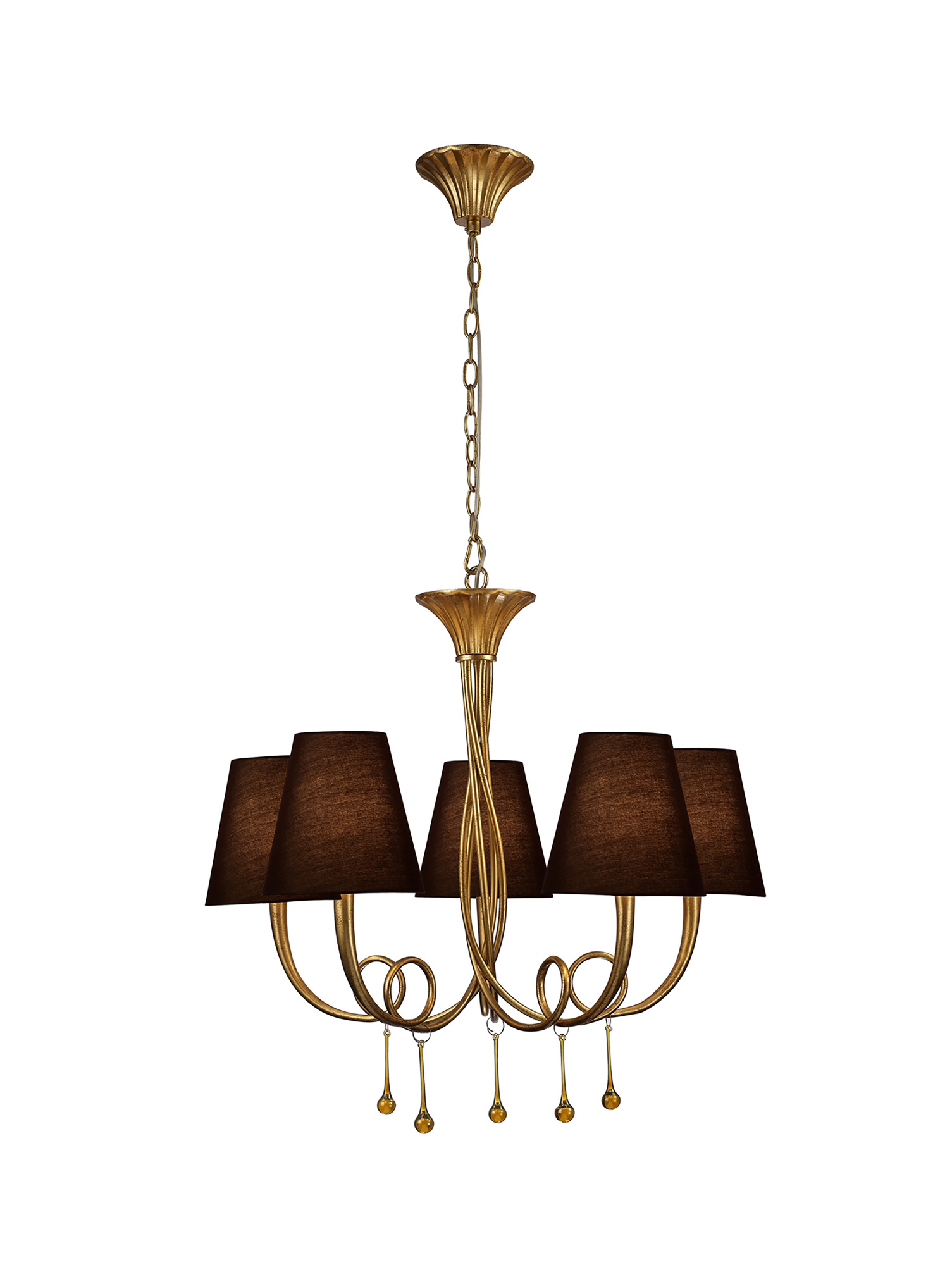 Paola Gold-Black Ceiling Lights Mantra Multi Arm Fittings